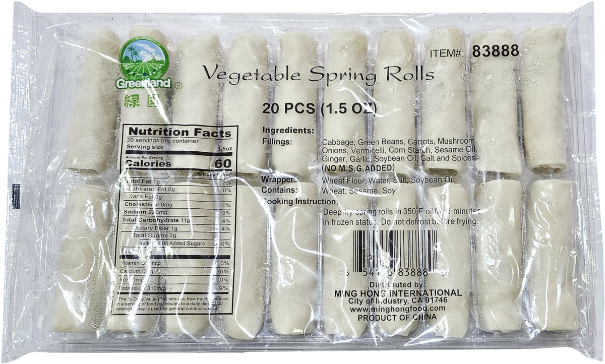 VEGETABLE SPRING ROLLS (1.5 oz/pc) (GREENLAND)